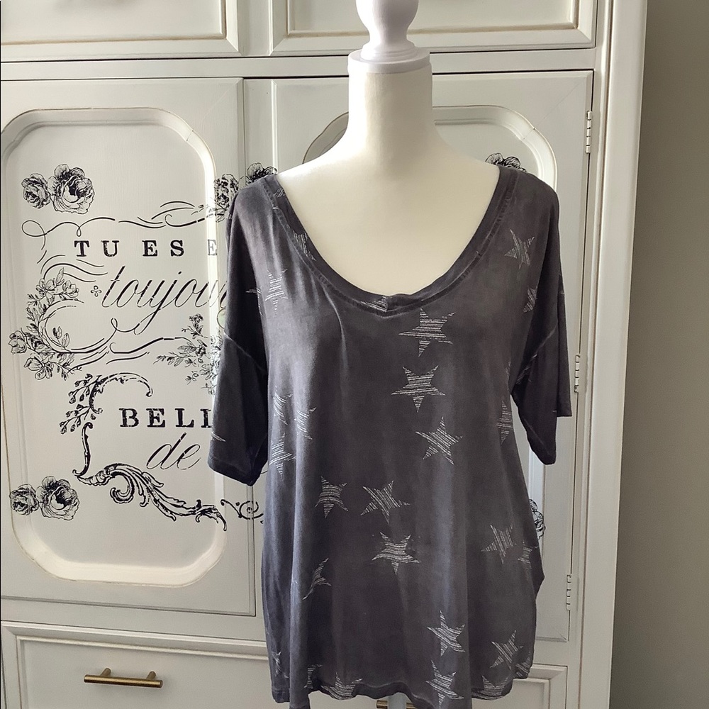 Cable and gauge gray pullover